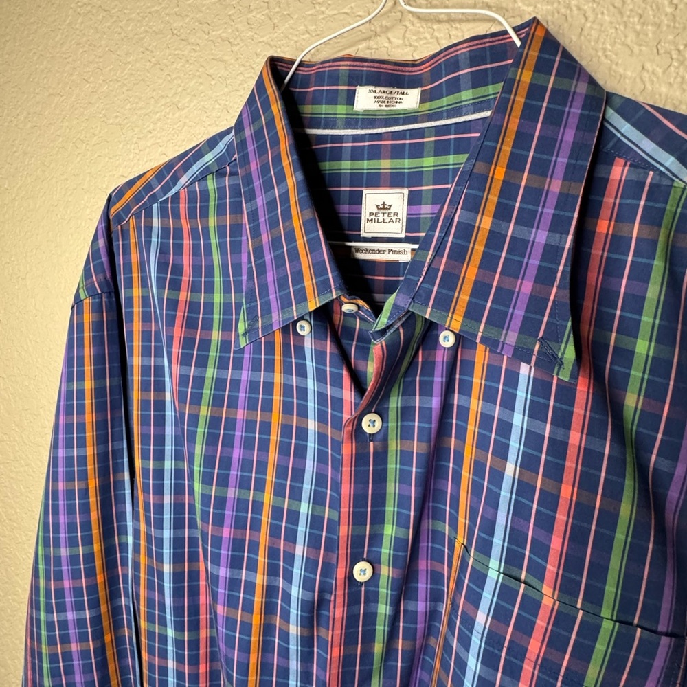 Peter Millar Multicolored Plaid Men's Button Up Shirt